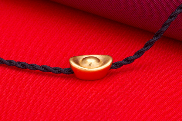 东祥3d硬足金黄金吊坠女款彩虹梦系列金元宝吊坠千足金转运珠