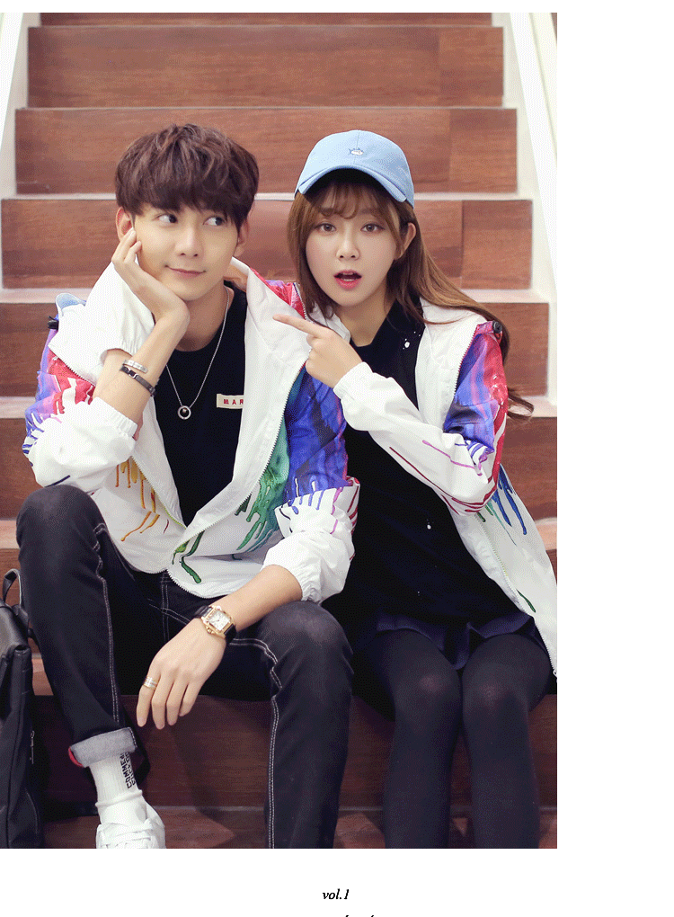 裳伊居 2016春季新款青年情侣夹克外套韩版印花长袖卫衣个性上衣潮牌