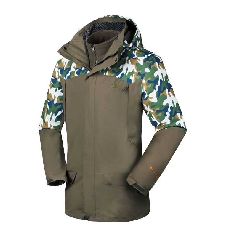 22nd 男款防风保暖舒适两件套三合一冲锋衣 521111255 黑色 l