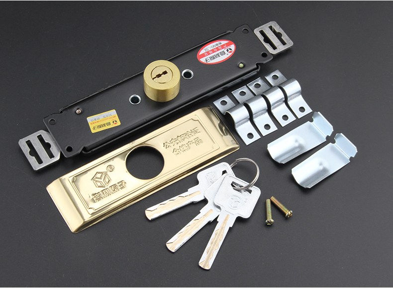 意利原子不锈钢卷闸门锁卷帘门锁超b级叶片商铺门锁车库锁c级叶片中锁