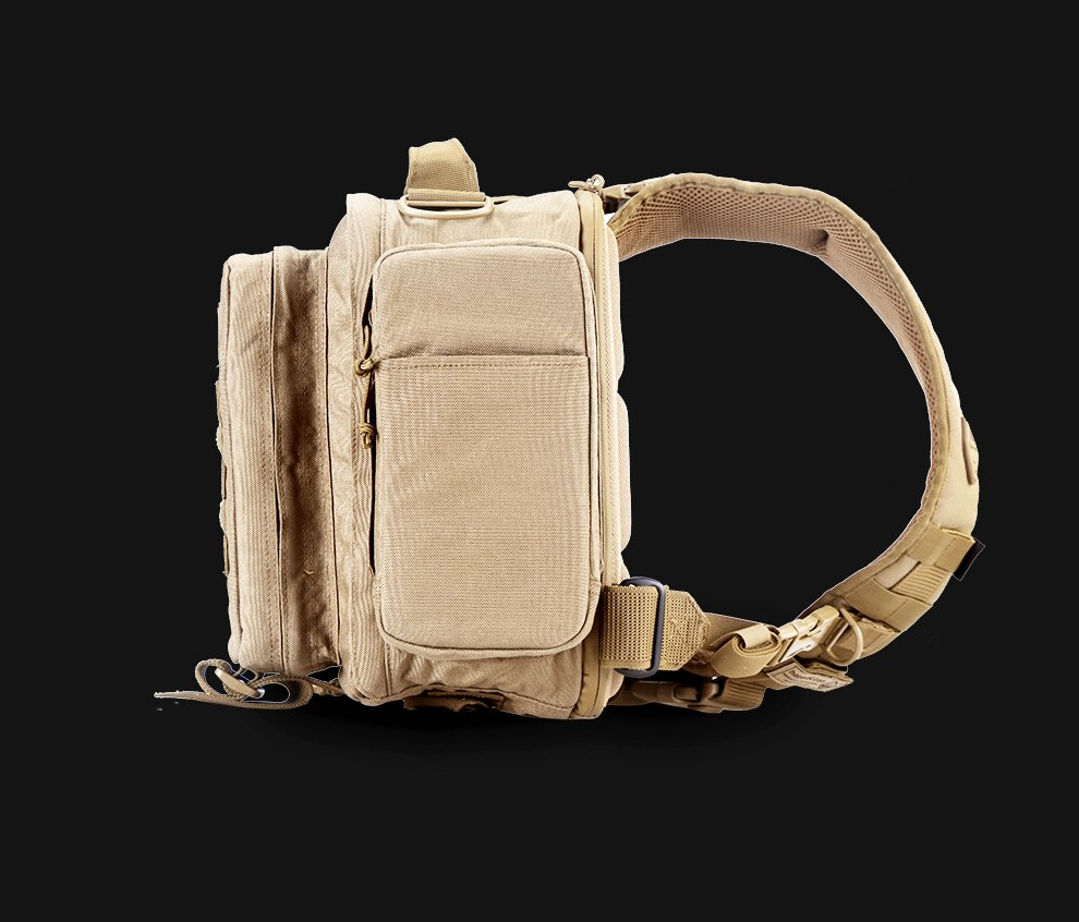 危机4 hazard4 军迷小型战术组合式单肩背包多功能户外休闲包 狼棕色