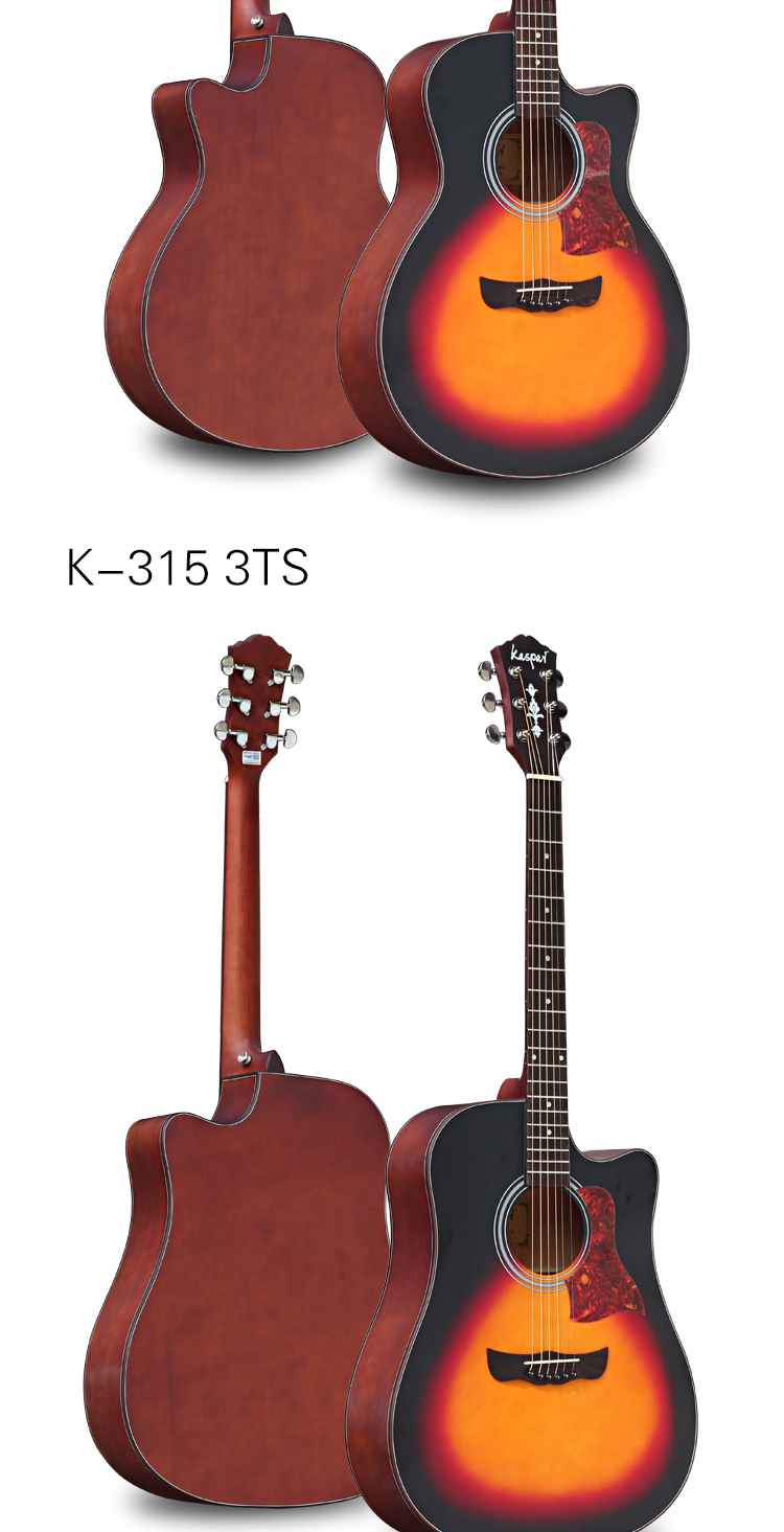 卡斯帕kaspar 弹唱40寸高端初学吉他 民谣吉他