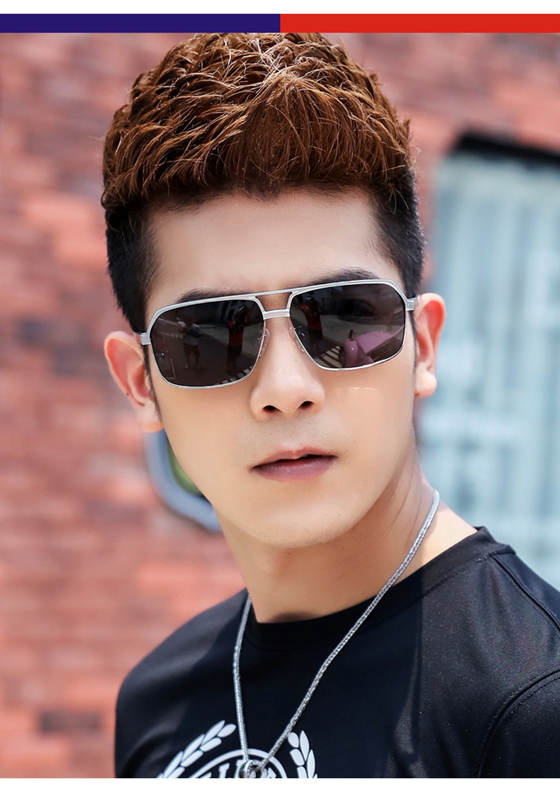 杭丝路 方形太阳镜男墨镜潮人个性眼睛新款司机驾驶开车偏光镜男眼镜