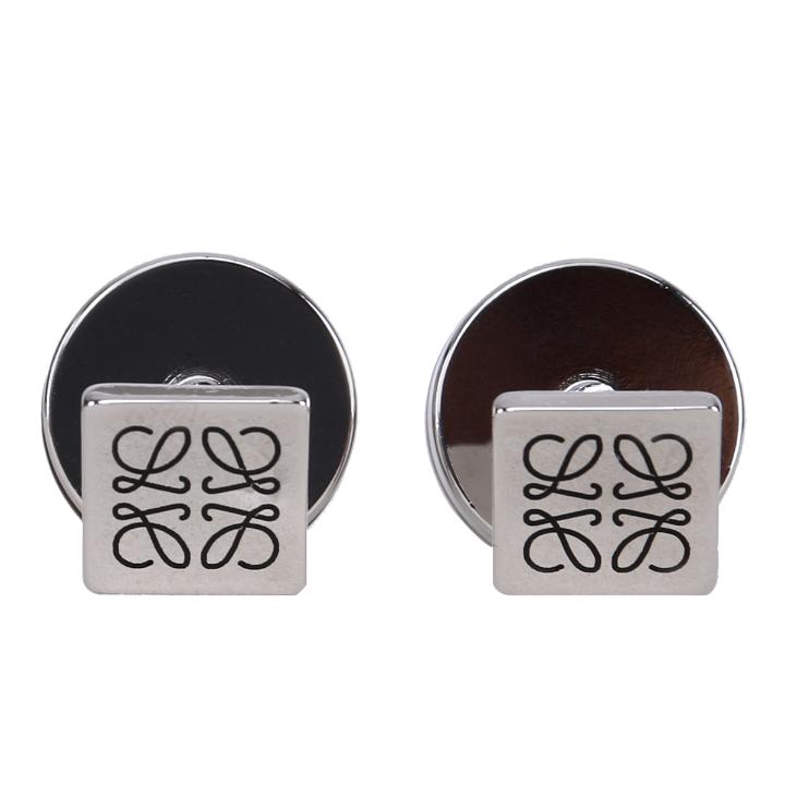 loewe 罗意威 男士银白色金属袖扣 银色 m