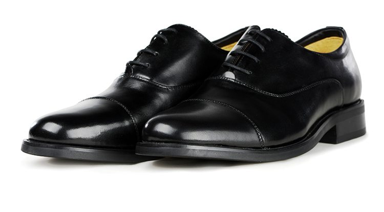 3515强人 302小牛皮将官皮鞋 正装鞋 商务款纯牛皮男皮鞋黑色 39码