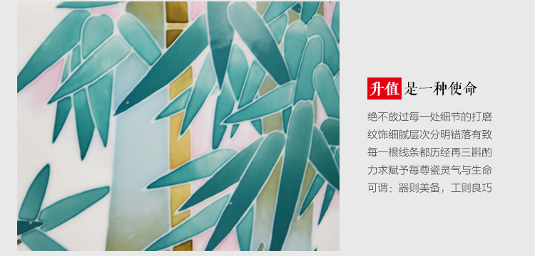 纯手绘釉下五彩瓷花瓶竹报平安中国陶瓷艺术大师彭玲监制 收藏送礼