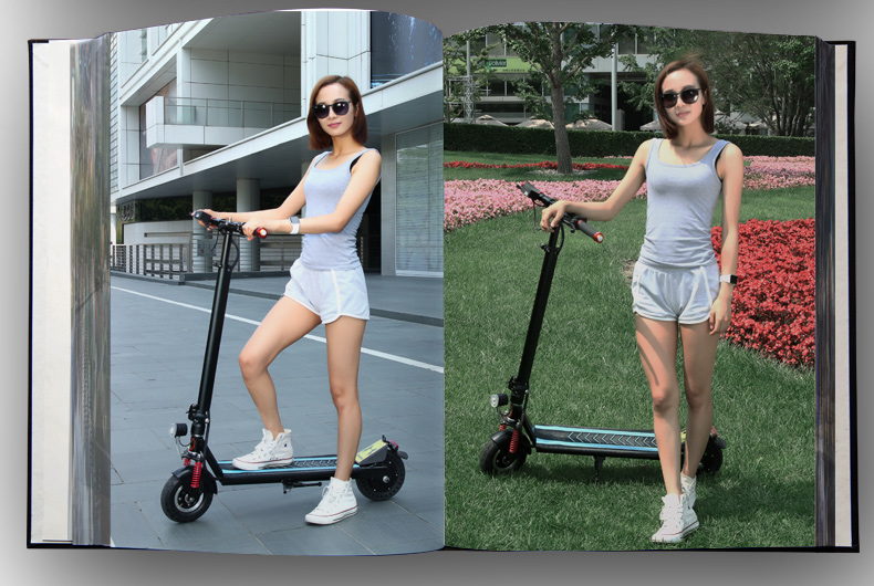 名马电动滑板车成人代步车锂电池可折叠便携小电动车自行车电瓶车 黑