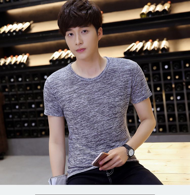 汐洛可 2016夏季男士圆领t恤男短袖体恤夏季半袖 13633 深灰色 xl