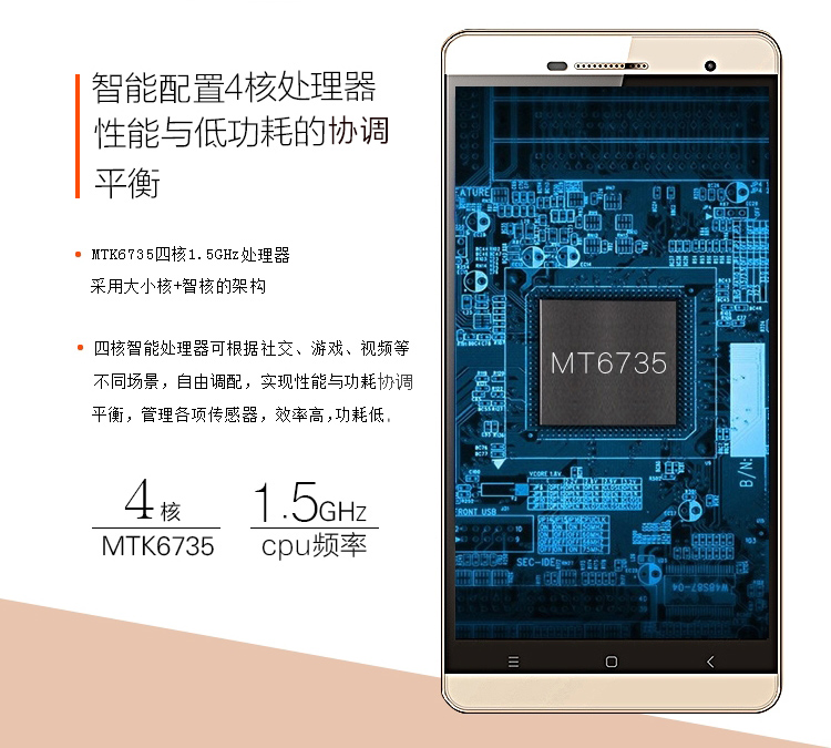 
                                        世纪星(TETC)S7  移动4G 智能手机双卡双待 土豪金                