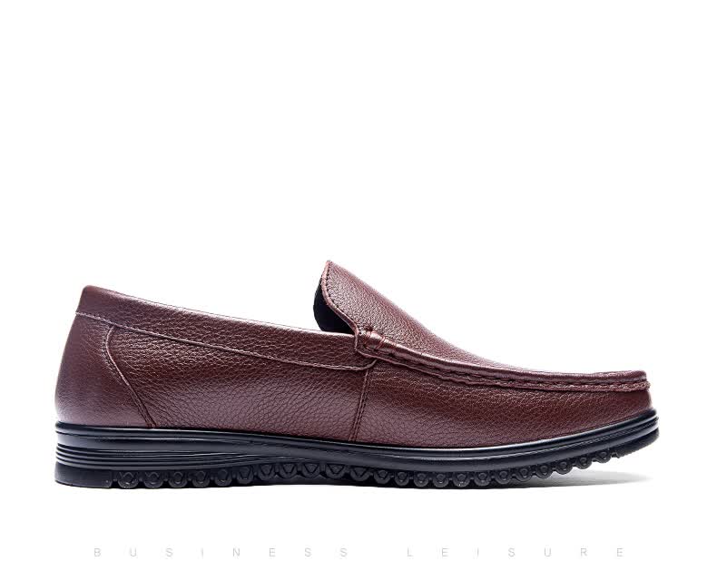 Aokang Business Formal Shoes Slip-On Simple Leather Shoes Comfortable Low-Top Shoes Black Size 38 9