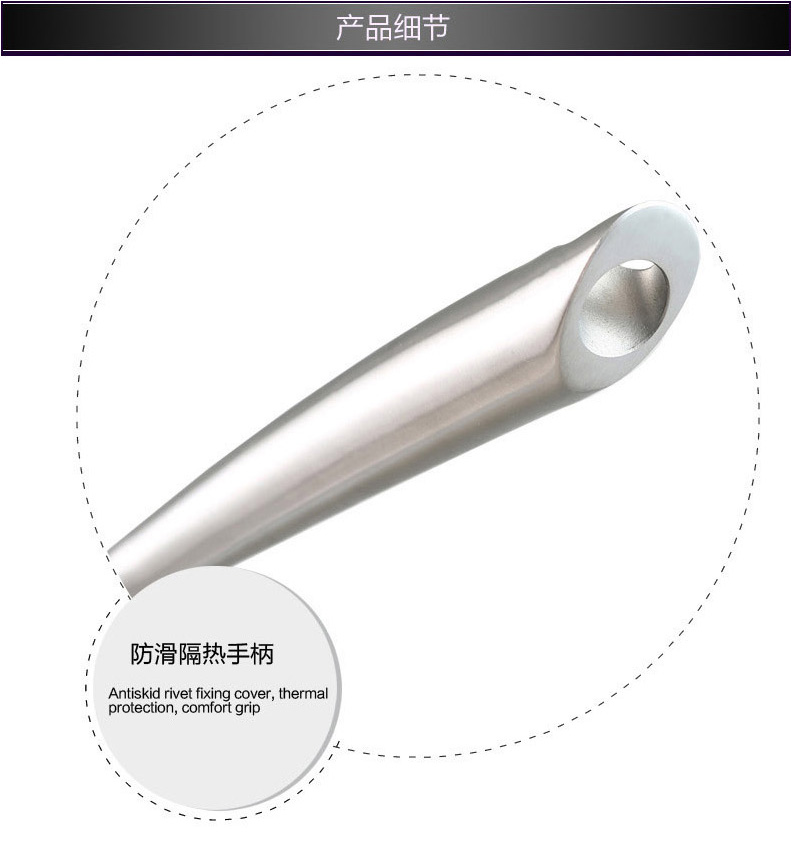 Ameal德式炒锅不粘锅平底锅具304不锈钢复底无油烟无涂层厨具烹饪锅具电磁炉炒锅