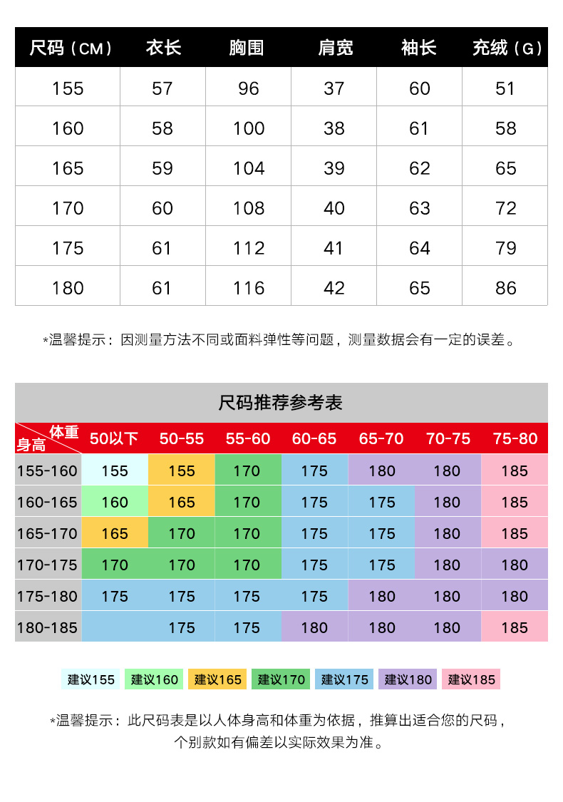 鸭鸭女装直销|时尚轻薄羽绒服女短款立领秋冬羽绒服b-58201 黑色 175
