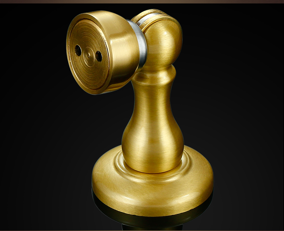 铠铜威 实木门纯铜门吸 地装墙装全铜门吸强磁地吸门碰门 铜拉丝