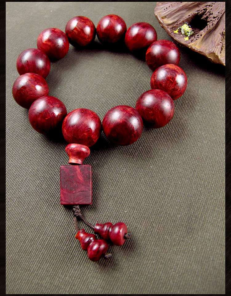 万宗20mm帝王红瘤疤血柏崖柏手串男手链佛珠 本色无加色
