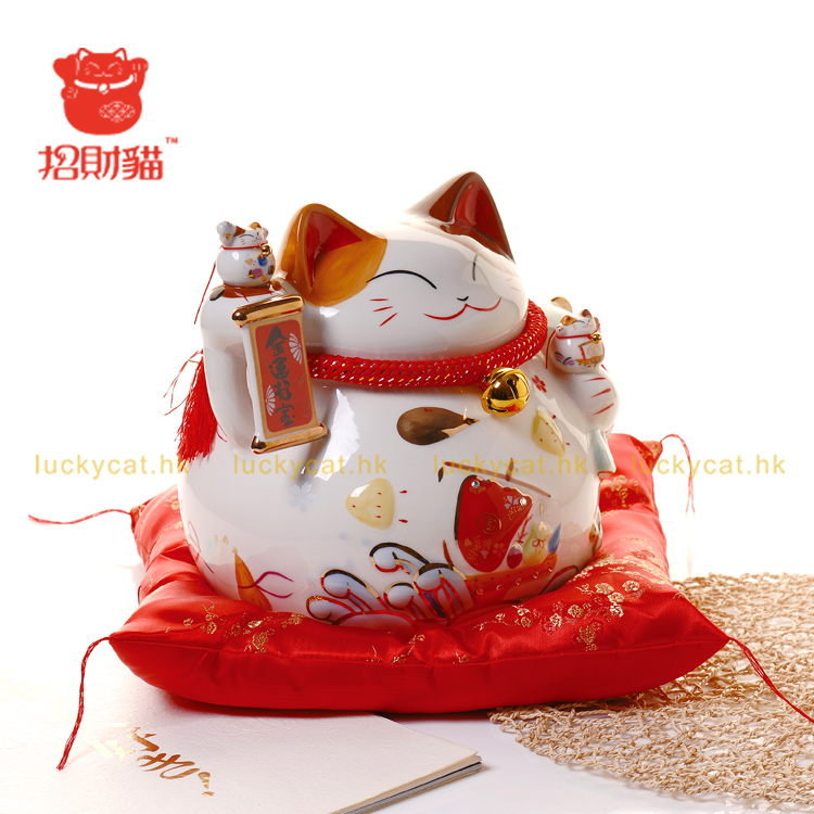 
                                        招财猫摆件 加大号陶瓷存钱罐储蓄罐 店铺开业办公室家居创意礼品 金银满屋                