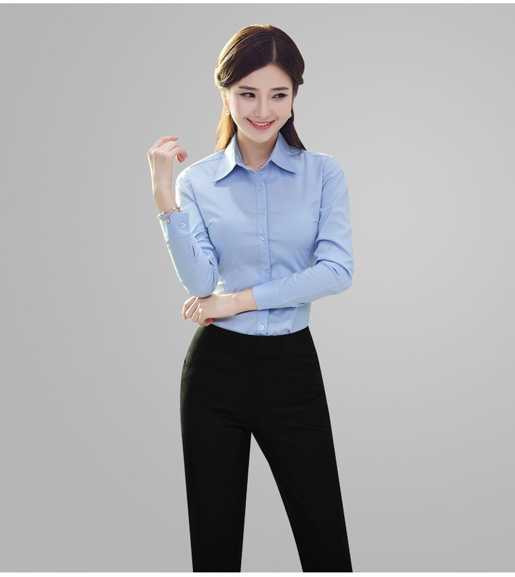 
                                        瓦塔诺衬衫女长袖秋季白色职业装2017新款纯色衬衣韩版工作服品质 桔红色加厚 M                