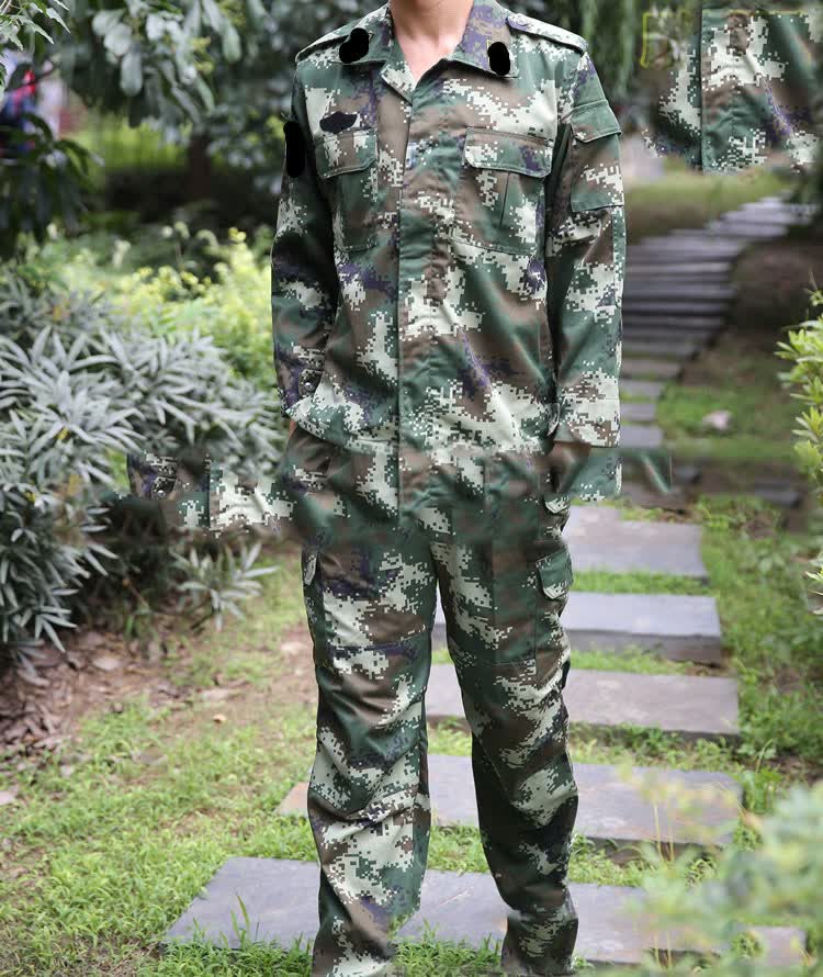 夏季迷彩服 数码迷彩作训服 丛林迷彩服套装 军绿色 170/92-96