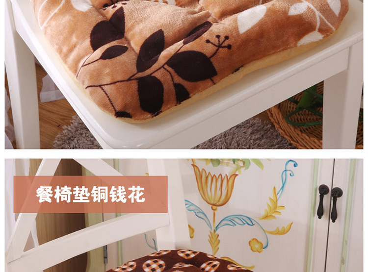 圣榜家纺 法莱绒小方垫 椅垫办公室餐椅垫坐垫棉布艺加厚 保暖透气凳子坐垫 白点豹纹-餐椅垫 38*40cm