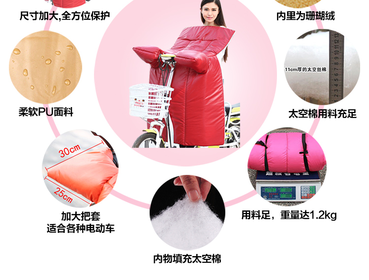 
                                        爱尚品电动车挡风被冬季电瓶车摩托车电车保暖被连体防风被防雨水A1 黑白点2                
