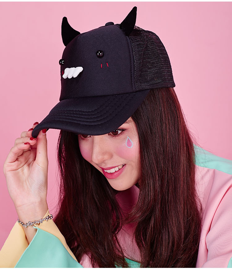 奥戈丝潮流帽子夏天卡通男女韩版耳朵棒球帽 可爱遮阳创意亲子鸭舌帽