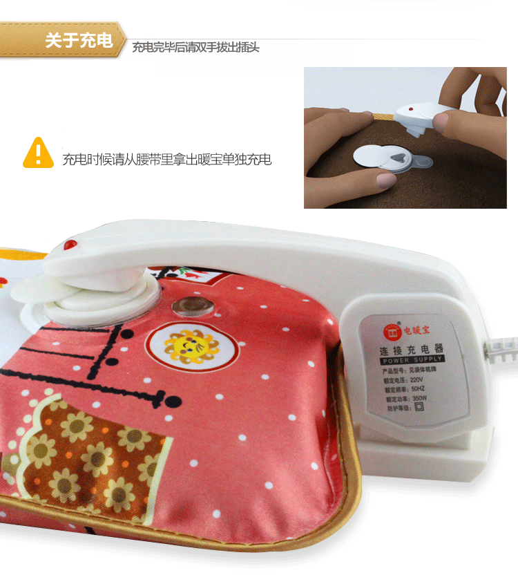 
                                        惠通热水袋防爆电暖宝保暖暖腰带水电分离暖手宝男女通用暖腰宝已注水暖水袋 G1602ab                