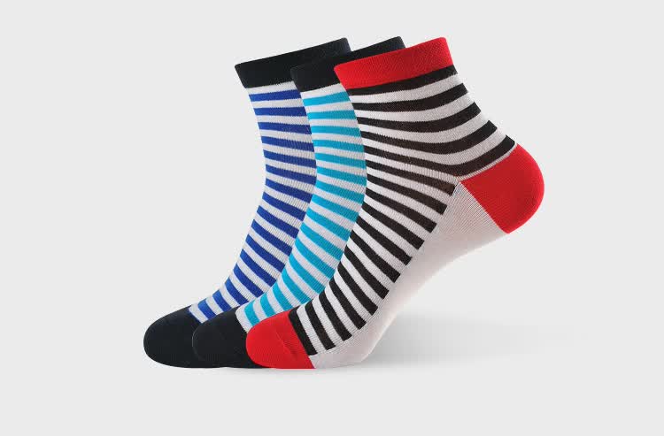 海澜之家/heilan home男士休闲条纹低筒纯棉袜子hzacj1a010a 黑色