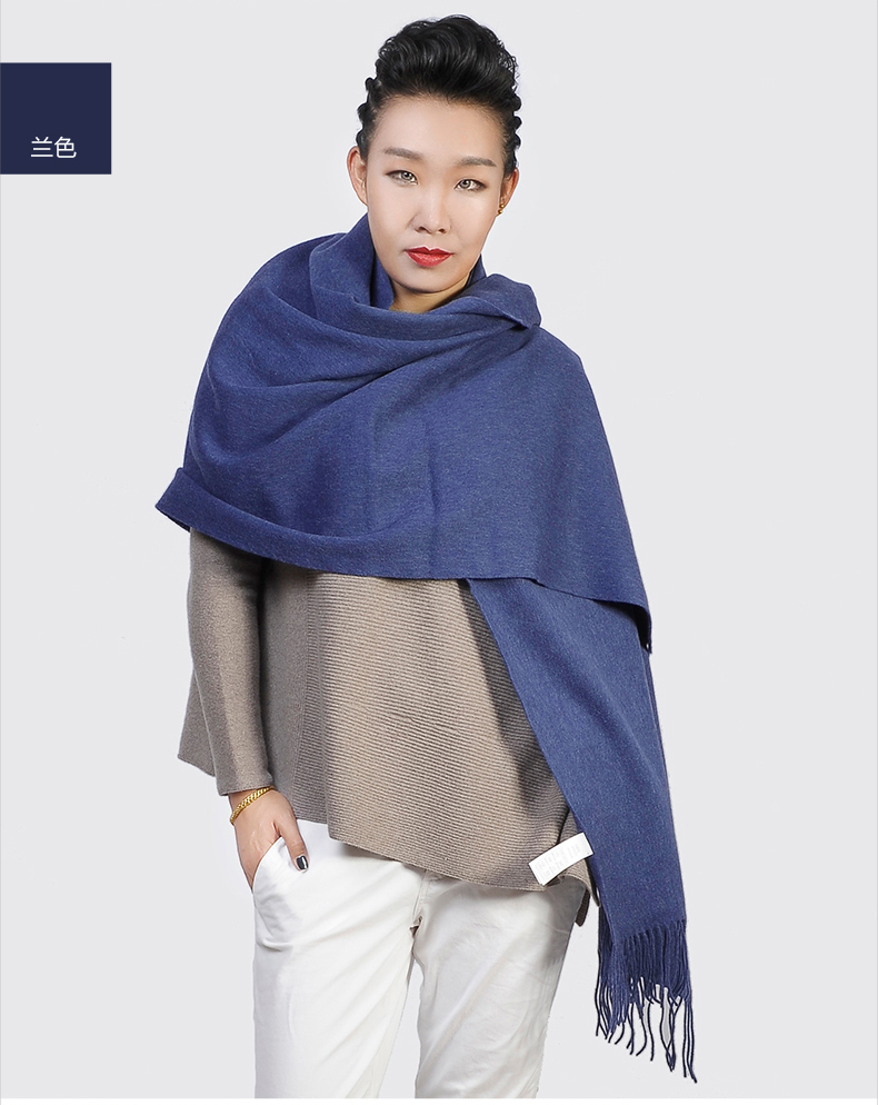 绒之尚语 2015秋季加厚300克纯色swr0030冬季羊毛披肩 红色