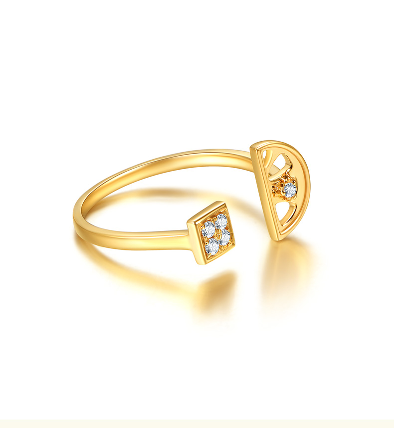 赛菲尔 钻石戒指女款 18k金玫瑰金镶钻钻戒 送女友 柠檬系列lemon 18k