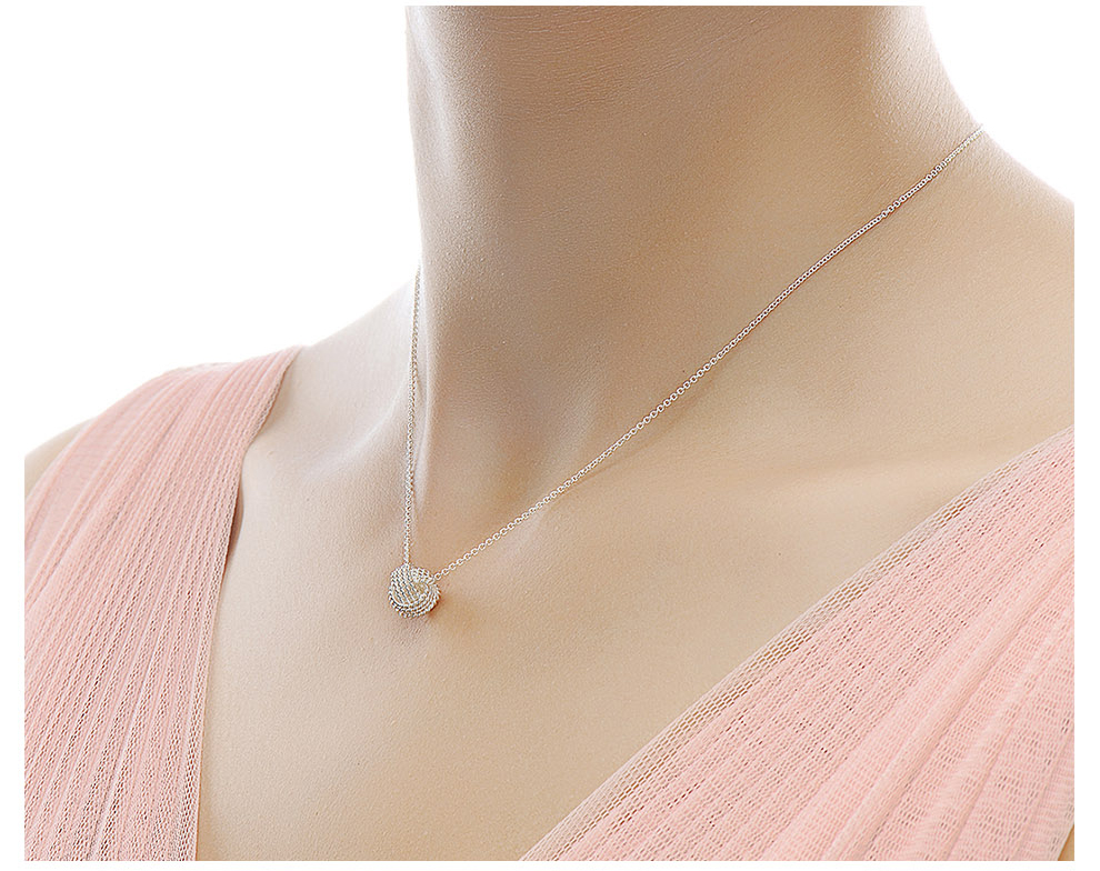 蒂芙尼蒂凡尼tiffany 925银女士项链 结型毛线球锁骨链吊坠 29849498