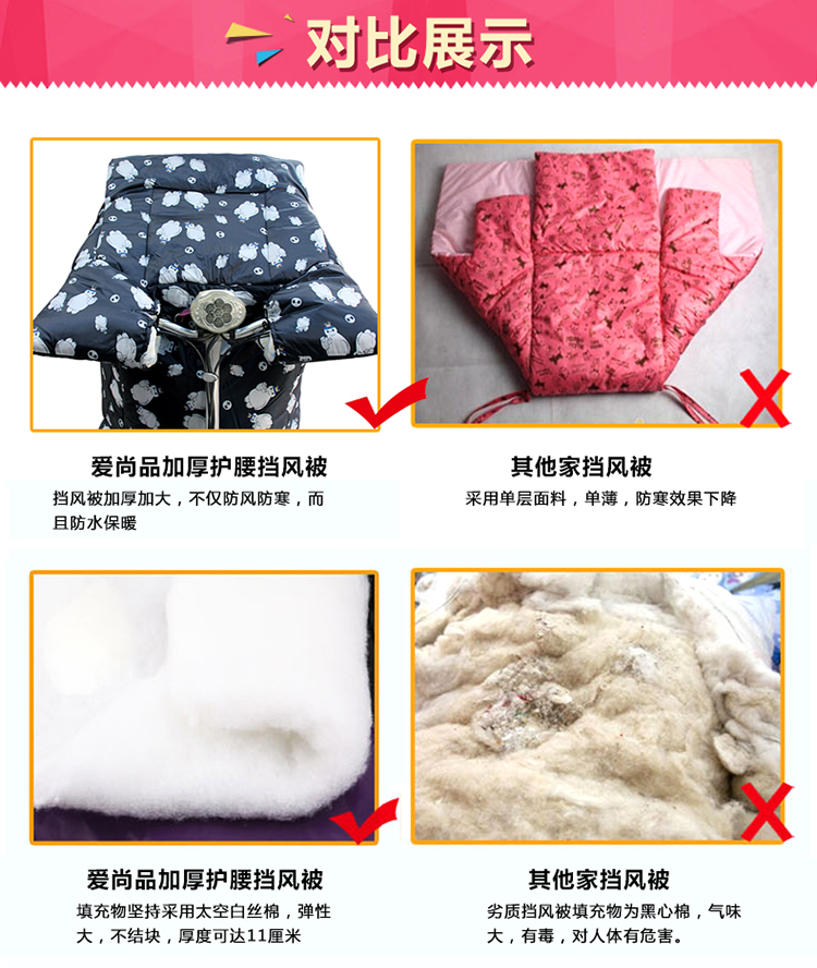 
                                        爱尚品电动车挡风被冬季 摩托车护膝防风 连体保暖加厚电瓶车护腿套装 五彩点可分腿(摩托/电瓶车均可用)                