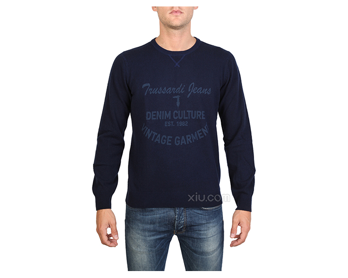 奢侈品 服饰 其它 trussardi 楚萨迪 男士字符羊毛衫 蓝色 xxl 服装