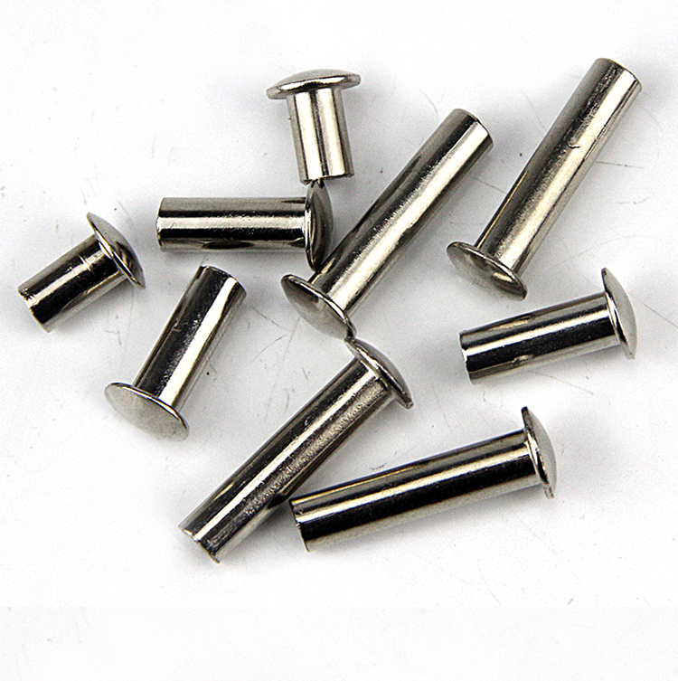 浩动镀镍大扁头扁圆头半空心铁铆钉铁半空心铆钉m2m2.5m3 3*28(50只)