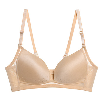 女士爱畅3/4无托无钢圈聚拢洞洞杯文胸性感薄模杯胸罩am171822 肤色