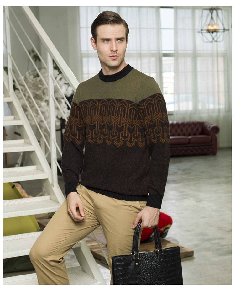 男装 羊绒衫 牧野旷歌 牧野旷歌 羊绒衫男款 毛衣羊绒圆领男士羊毛衫