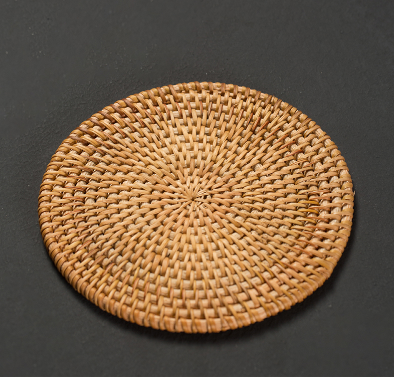 藤编杯垫草编越南茶垫紫砂壶垫子壶承茶托杯托手工创意禅意 藤编杯垫