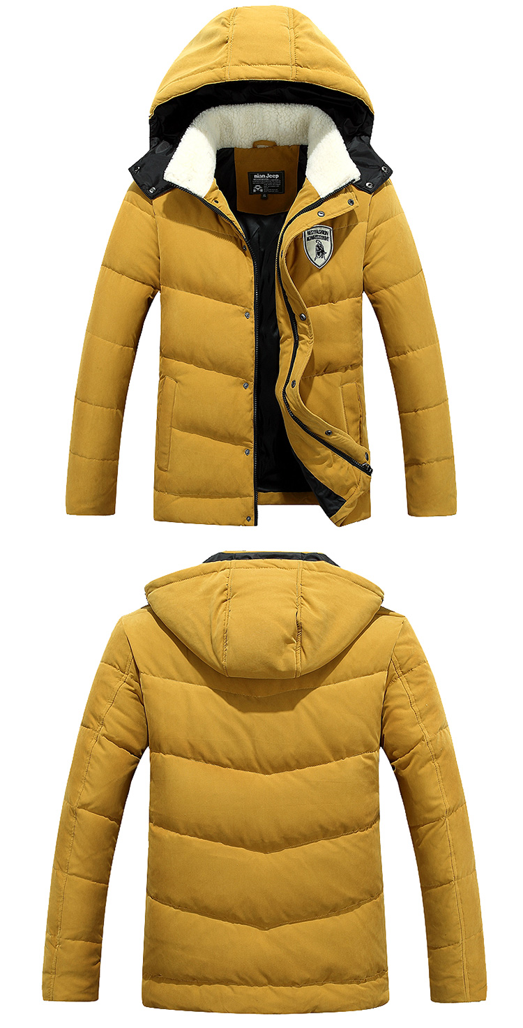 吉普盾nian jeep秋冬新款青年韩版修身羽绒服d4012 灰色 l