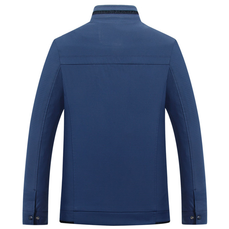 立领大码外套2016春秋装中老年爸爸装休闲男士外套老年人男装 浅蓝色