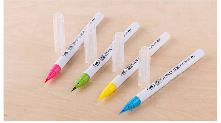 进口吴竹zig软头水彩笔水性马克笔插画勾线笔水墨画毛笔水彩颜料手绘