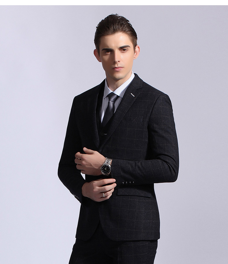 rpap阿帕迪 时尚品牌 新款绅士气质修身正装礼服格子长袖约会西装
