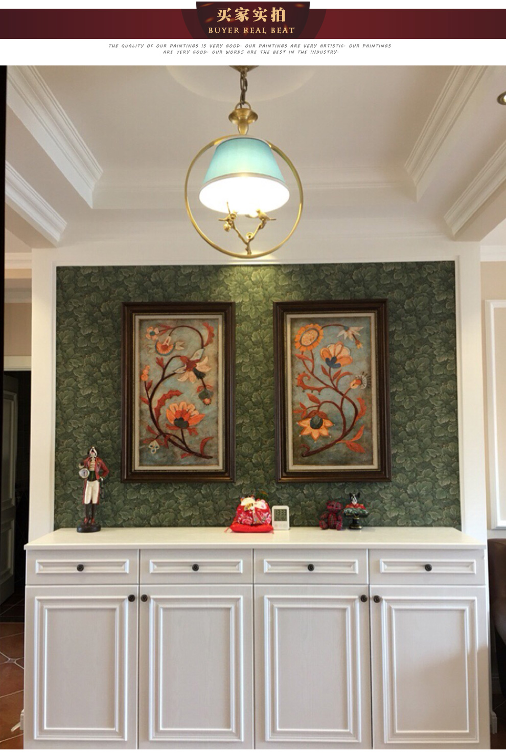 心泊 玄关装饰画竖版走廊过道壁画美式挂画客厅沙发背景墙画欧式楼梯