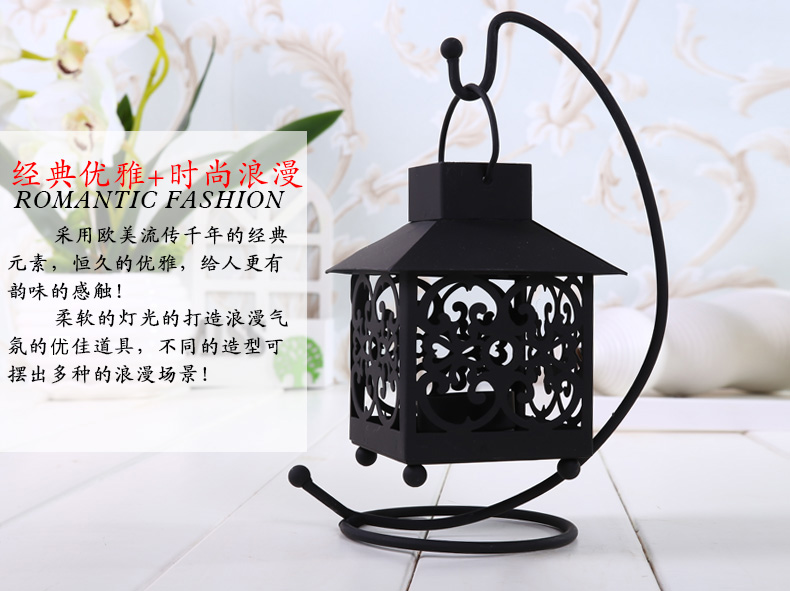 
                                        莎芮 铁艺挂式镂空花纹烛台 结婚婚庆家居装饰品摆件 YW1208白色                