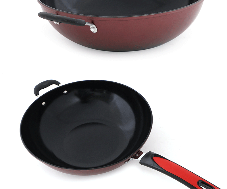 
                                        厨老大炒锅不粘锅无油烟炒菜锅煎锅铁锅 烹饪锅具 34cm                