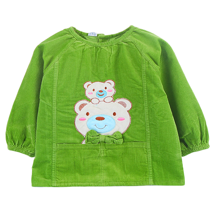 小孩防水防脏婴儿童罩衣宝宝外罩衣幼儿园可爱画画围兜 蓝色 110