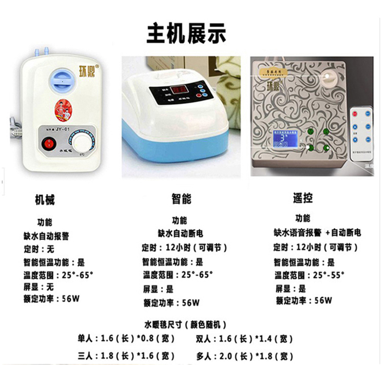 环鼎 智能无辐射 电热毯恒温水暖毯  孕婴可用 安全静无极调温水循环水褥子绒面 NCR三人绒1.5*1.8m暂时无货