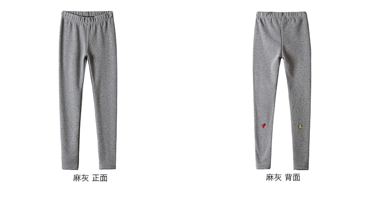 唐狮冬（TonLion）女基本印花多色针织加绒打底裤 6EK422093408 黑色  L