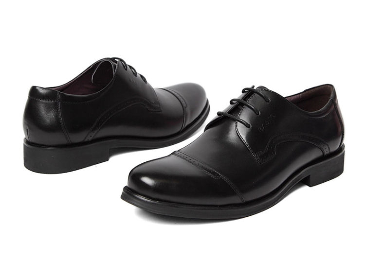 basto/百思图2016春季专柜同款黑色油蜡牛皮革男皮鞋akh08am6 专柜1