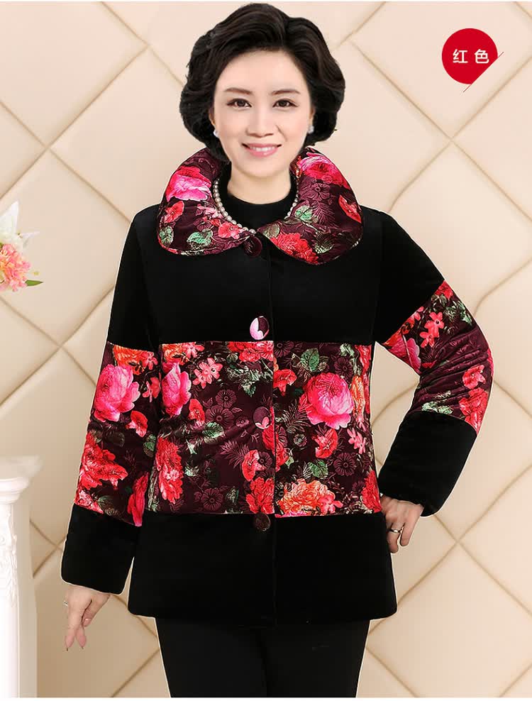胖织缘福2015新款秋装妈妈装冬装棉衣中老年女装棉服名族风宽松棉服
