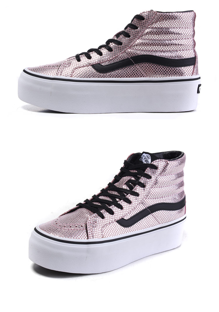 范斯vans女鞋板鞋sk8-hi新款运动鞋休闲高帮vn000rrfgjd热 粉红色 35