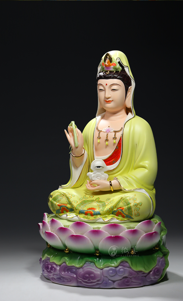 微美微美德化陶瓷眼睛菩萨眼光娘娘观音菩萨大慈大悲观音菩萨佛像摆件