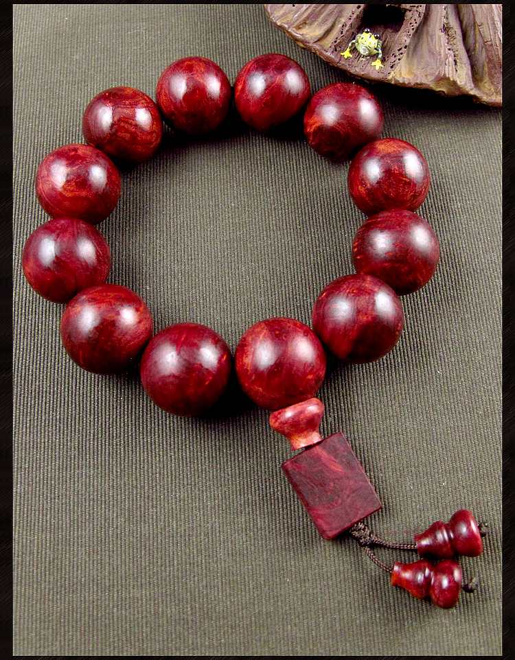 万宗20mm帝王红瘤疤血柏崖柏手串男手链佛珠 本色无加色